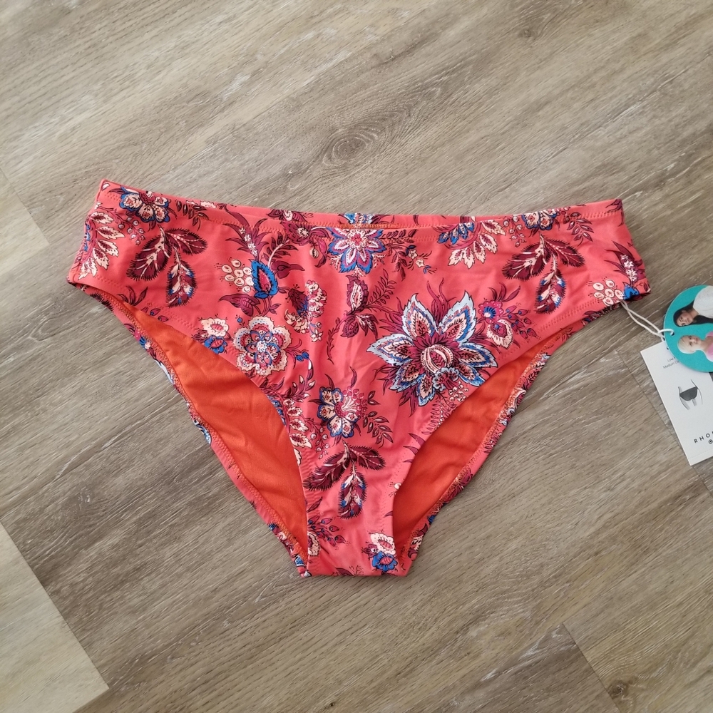NWT Rhode Low Rise Red Floral Bikini Bottom Swim Bottom Size 1X